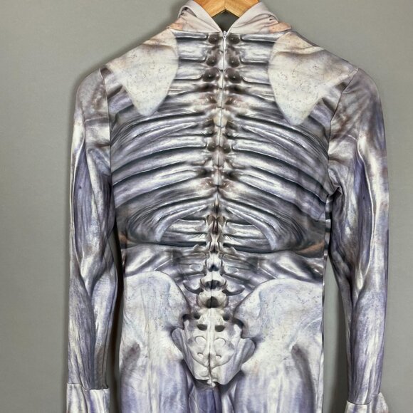 Skeleton Monster Halloween Costume‎ Child Boy Mask Full Bodysuit Size Medium Zip - Picture 7 of 13